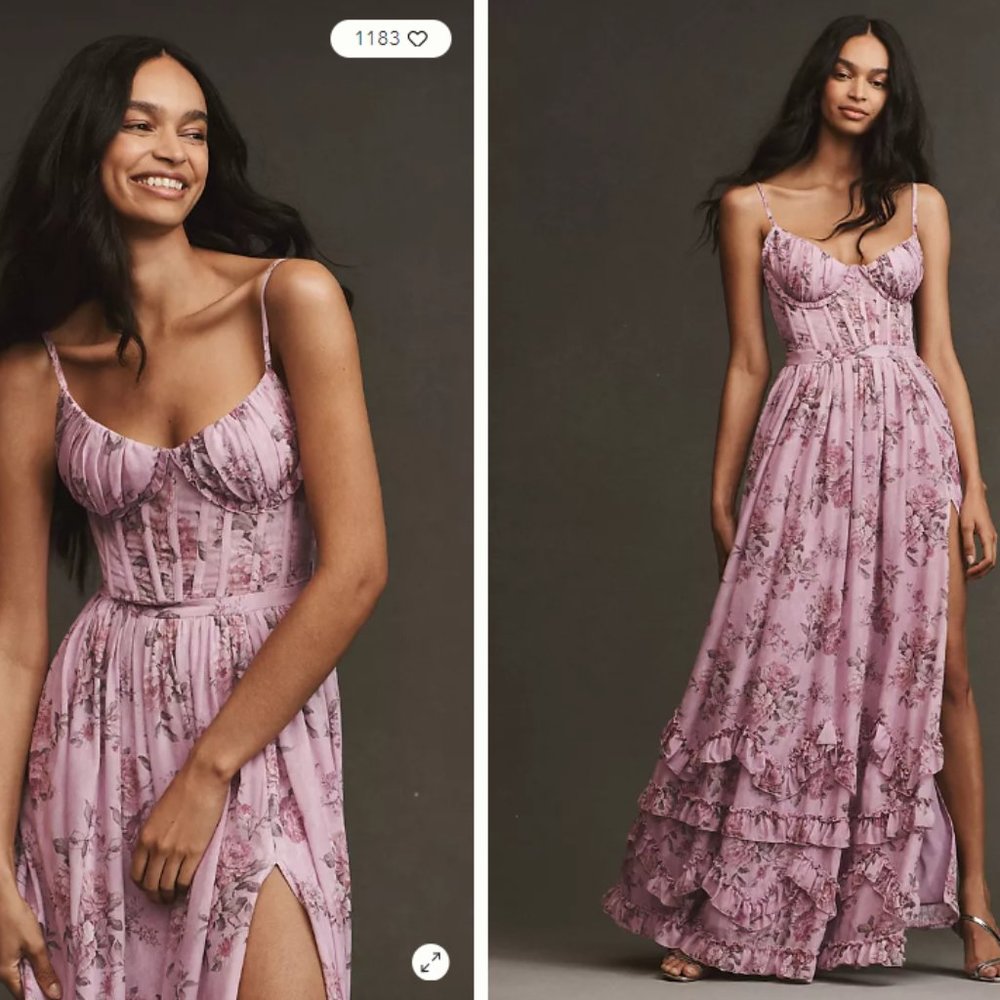 V. Chapman Pink Sleeveless Maxi Dress with Slit